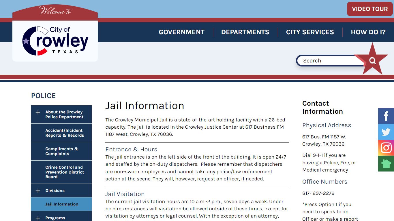 Jail Information | Crowley Texas